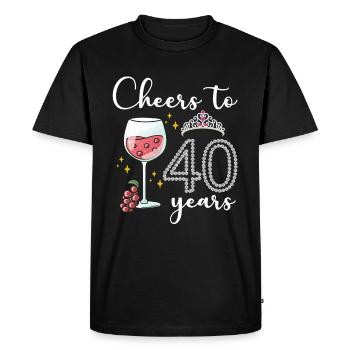 Cheers to 40 years of grapes To celebrate the - Men's Premium Organic T-Shirt - black - Front - Nico (187cm)
