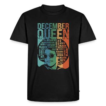 Décembre Le mois de la naissance de la Reine célèbre le - T-shirt Premium bio Homme - noir - Devant - Nico (187cm)