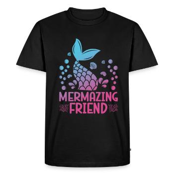 Mermazing Friend Fantasy Mermaid Story - Men's Premium Organic T-Shirt - black - Front - Nico (187cm)