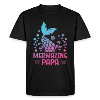 Mermazing Papa Fantasy Mermaid Story - Men's Premium Organic T-Shirt - black - Front - Nico (187cm)