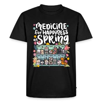 Medicine for happiness in the spring days for - Men's Premium Organic T-Shirt - black - Front - Nico (187cm)