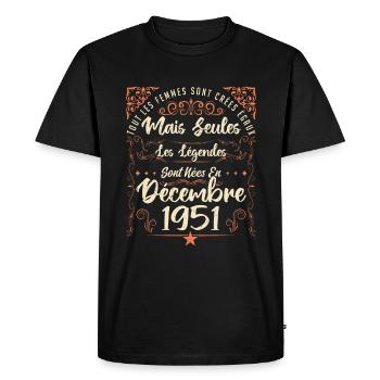 Légendes Sont Nées En Décembre 1951 édition limité - T-shirt Premium bio Homme - noir - Devant - Nico (187cm)