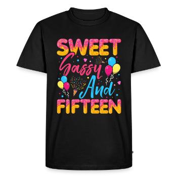 Sweet Sassy Et Quinze Saupoudrés Délicieux - T-shirt Premium bio Homme - noir - Devant - Nico (187cm)