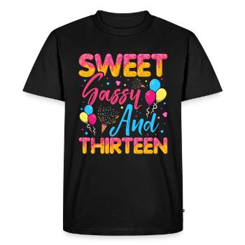 Sweet Sassy Et Treize Saupoudres Délicieux - T-shirt Premium bio Homme - noir - Devant - Nico (187cm)