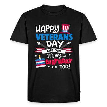 Félicitations pour la Journée des anciens combattants et oui, - T-shirt Premium bio Homme - noir - Devant - Nico (187cm)