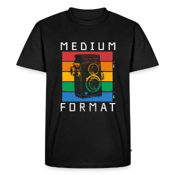 VINTAGE MEDIUM FORMAT TLR CAMERA ANALOG PHOTOGRAPHY - Men's Premium Organic T-Shirt - black - Front - Nico (187cm)