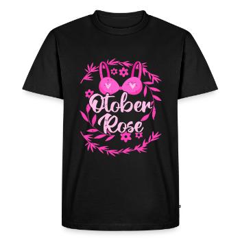 Octobre Rose | Lutte contre le cancer du sein - T-shirt Premium bio Homme - noir - Devant - Nico (187cm)