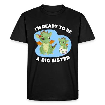 Je suis prêt à être une grande soeur - T-shirt Premium bio Homme - noir - Devant - Nico (187cm)