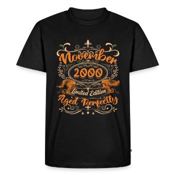 November 2000 Limited Edition - Men's Premium Organic T-Shirt - black - Front - Nico (187cm)