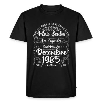 Les Légendes Sont Nés En Décembre 1985 - T-shirt Premium bio Homme - noir - Devant - Nico (187cm)