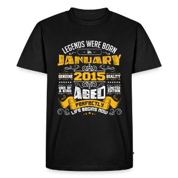 Legends were born in January 2015 - Men's Premium Organic T-Shirt - black - Front - Nico (187cm)