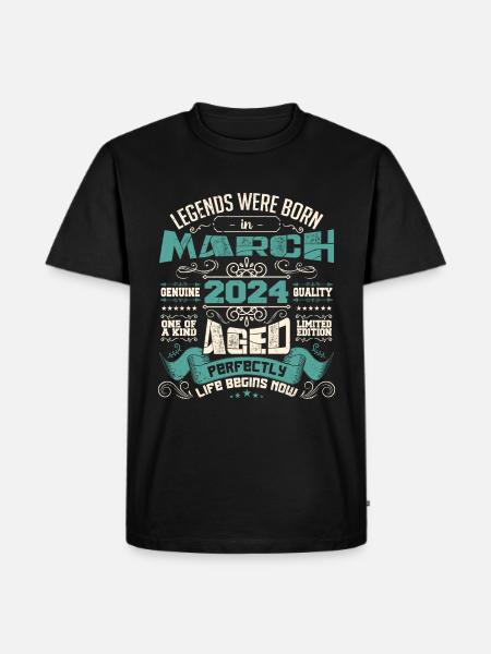 March 2024 | birthday gift - Men's Premium Organic T-Shirt - black