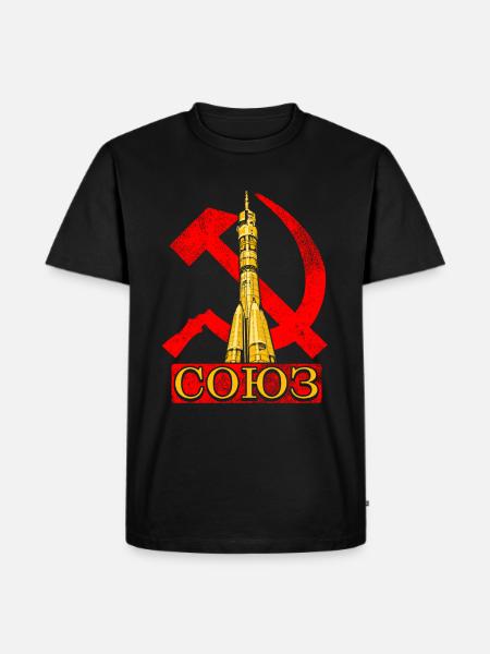 Soyuz rocket Soviet Union - Men's Premium Organic T-Shirt - black