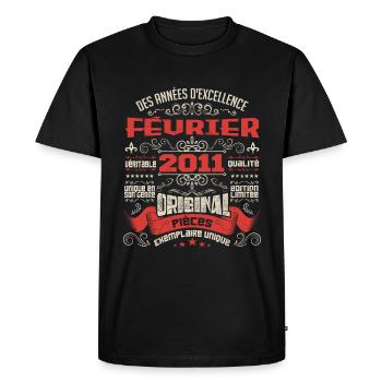 Février 2011 | Des Années D'excellence - T-shirt Premium bio Homme - noir - Devant - Nico (187cm)
