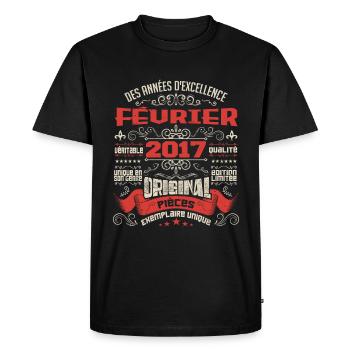 Février 2017 | Des Années D'excellence - T-shirt Premium bio Homme - noir - Devant - Nico (187cm)
