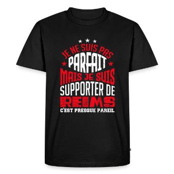 Cadeau Supporter de Reims Foot - T-shirt Premium bio Homme - noir - Devant - Nico (187cm)
