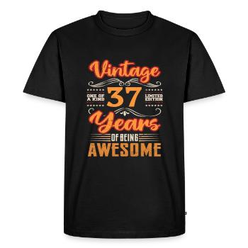 Vintage | 37 birthday gift ideas - Men's Premium Organic T-Shirt - black - Front - Nico (187cm)