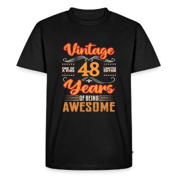 Vintage | 48 birthday gift ideas - Men's Premium Organic T-Shirt - black - Front - Nico (187cm)
