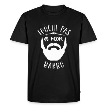Touche Pas à Mon Barbu - T-shirt Premium bio Homme - noir - Devant - Nico (187cm)
