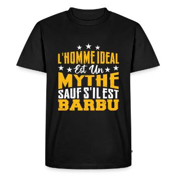 l'homme ideal est un mythe sauf s'il est barbu - T-shirt Premium bio Homme - noir - Devant - Nico (187cm)