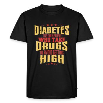 diabetes the only people who take drugs - T-shirt Premium bio Homme - noir - Devant - Nico (187cm)