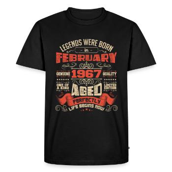Legends were born in February 1967 | gift - T-shirt Premium bio Homme - noir - Devant - Nico (187cm)