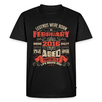 Legends were born in February 2016 | gift - Men's Premium Organic T-Shirt - black - Front - Nico (187cm)