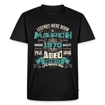 March 1970 | birthday gift - T-shirt Premium bio Homme - noir - Devant - Nico (187cm)
