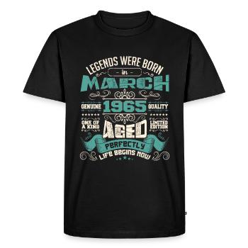 March 1965 | birthday gift - T-shirt Premium bio Homme - noir - Devant - Nico (187cm)