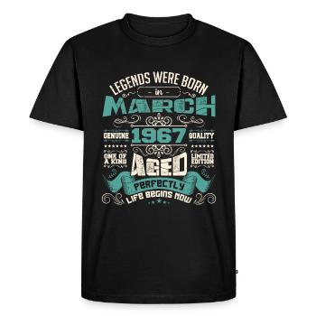 March 1967 | birthday gift - T-shirt Premium bio Homme - noir - Devant - Nico (187cm)