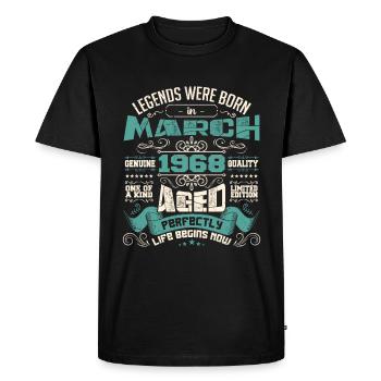 March 1968 | birthday gift - T-shirt Premium bio Homme - noir - Devant - Nico (187cm)