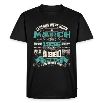 March 1956 | birthday gift - T-shirt Premium bio Homme - noir - Devant - Nico (187cm)