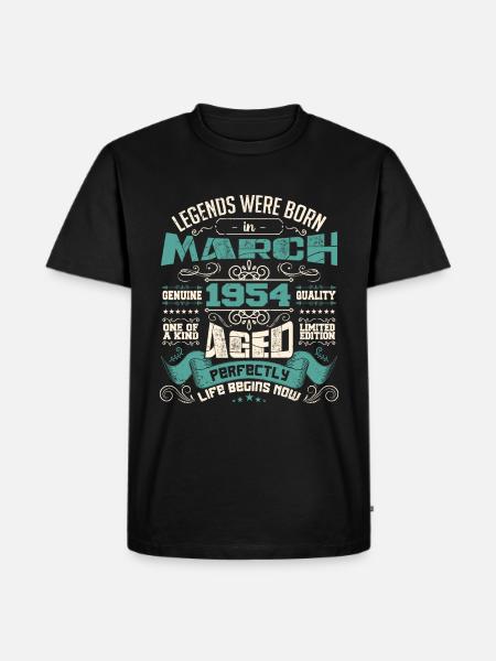 March 1954 | birthday gift - Men's Premium Organic T-Shirt - black