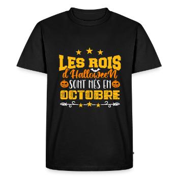 Les Rois D’halloween sont nés en octobre - T-shirt Premium bio Homme - noir - Devant - Nico (187cm)