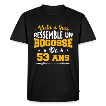 Voilà à quoi ressemble un bogosse de 53 ans - T-shirt Premium bio Homme - noir - Devant - Nico (187cm)