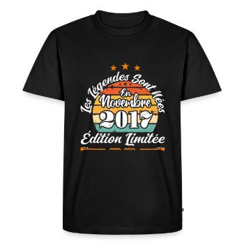Les Légendes Sont Nées En Novembre 2017 - T-shirt Premium bio Homme - noir - Devant - Nico (187cm)
