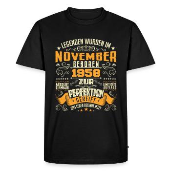 Im November 1958 geboren - T-shirt Premium bio Homme - noir - Devant - Nico (187cm)