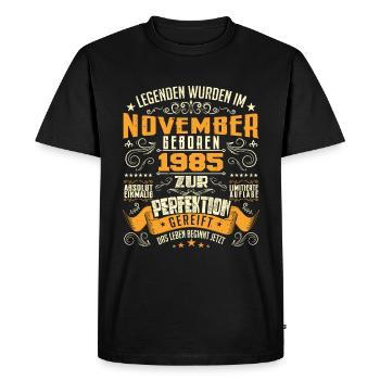 Im November 1985 geboren - T-shirt Premium bio Homme - noir - Devant - Nico (187cm)
