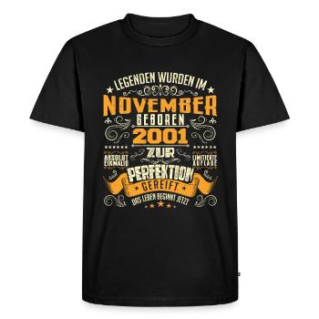 Im November 2001 geboren - T-shirt Premium bio Homme - noir - Devant - Nico (187cm)