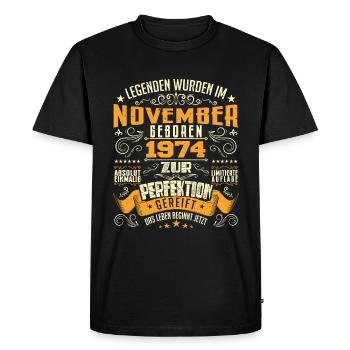 Im November 1974 geboren - T-shirt Premium bio Homme - noir - Devant - Nico (187cm)