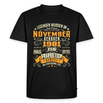 Im November 1981 geboren - T-shirt Premium bio Homme - noir - Devant - Nico (187cm)