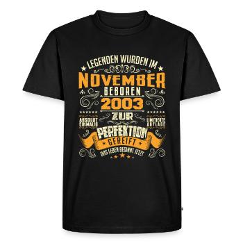 Im November 2003 geboren - T-shirt Premium bio Homme - noir - Devant - Nico (187cm)