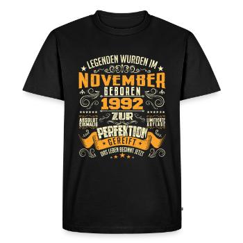 Im November 1992 geboren - T-shirt Premium bio Homme - noir - Devant - Nico (187cm)