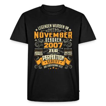 Im November 2007 geboren - T-shirt Premium bio Homme - noir - Devant - Nico (187cm)