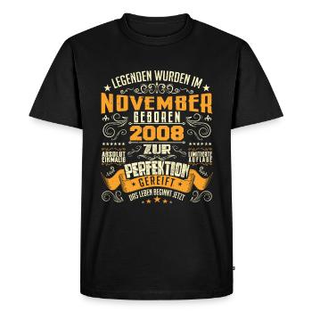 Im November 2008 geboren - T-shirt Premium bio Homme - noir - Devant - Nico (187cm)