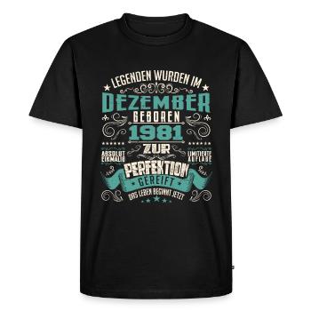 Legenden werden geboren im Dezember 1981 - T-shirt Premium bio Homme - noir - Devant - Nico (187cm)