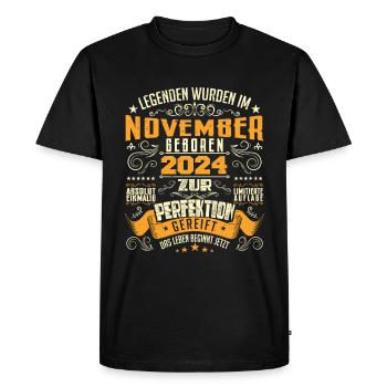 Im November 2024 geboren - T-shirt Premium bio Homme - noir - Devant - Nico (187cm)