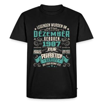 Legenden werden geboren im Dezember 1987 - T-shirt Premium bio Homme - noir - Devant - Nico (187cm)