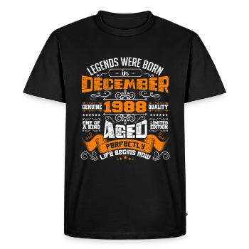 Legends were born in December 1988 | gift - T-shirt Premium bio Homme - noir - Devant - Nico (187cm)