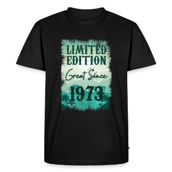 One of a kind since 1973 - Men's Premium Organic T-Shirt - black - Front - Nico (187cm)